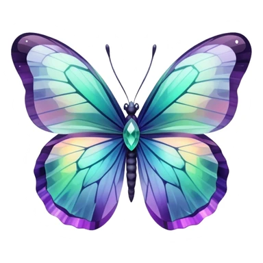 Iridescent Fluorite crystal gemstone butterfly  sticker