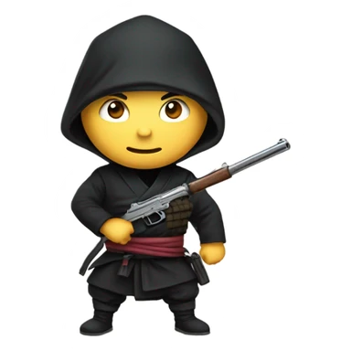 ninja holding gun sticker