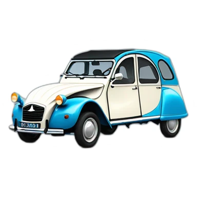 2CV bleu Citroën sticker