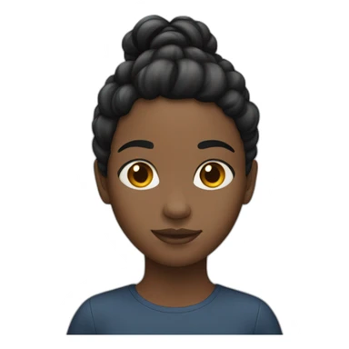 black girl with two low pigtails sticker