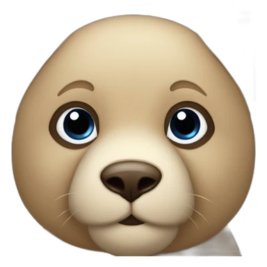 Ours en peluche bleu avec une tête beige deux petites oreilles sticker