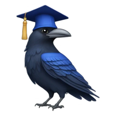 Blue Crow with alumni hat and mantle sticker