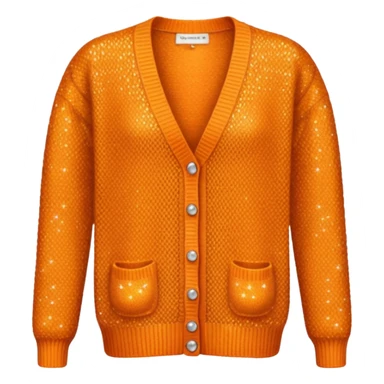 Orange glitter cardigan sticker