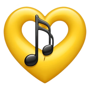 yellow heart with a music note sticker
