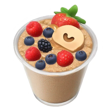 Yummy chia pudding with peanut butter and fruits sticker