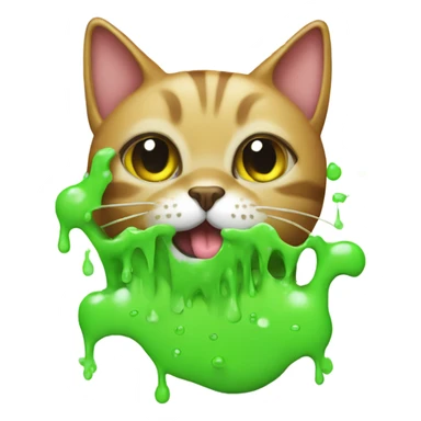 cat covered in slime sticker