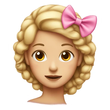 Girl with pink bow sticker