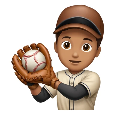 person catching baseball with glove sticker