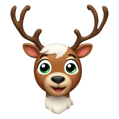 Cute reindeer with antlers and ears sticker