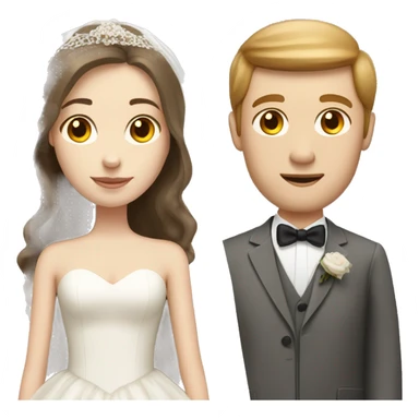 pale brunette girl marrying tall pale man with light brown hair  sticker