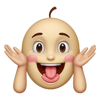 tongue out with hands to the side emoji sticker