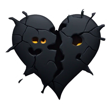 Broken spooky black heart sticker