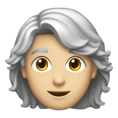 pell blanca, cabell negre i somriure sticker