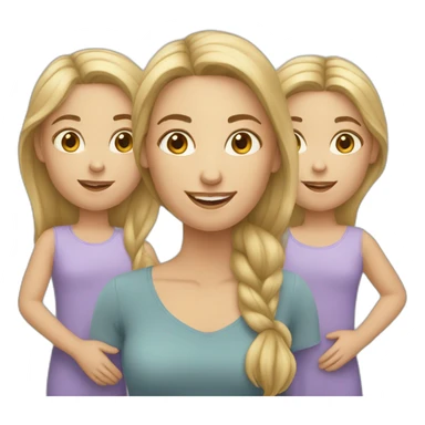 caucasian woman with two daughters sticker