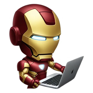 Ironman working in a MacBook  sticker