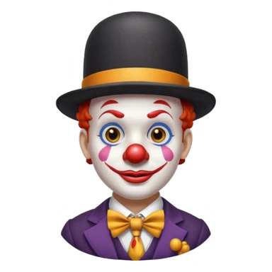 Clown in bowler hat & long tie sticker