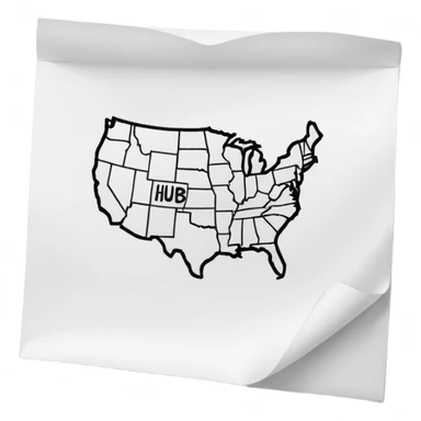 THE TEXT " HUB 22 AMERICA " ON A PIECE OF PAPER sticker