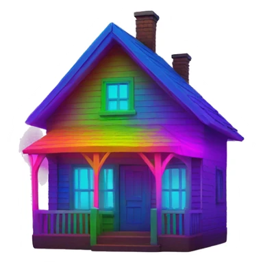 Multi neon colored house sticker