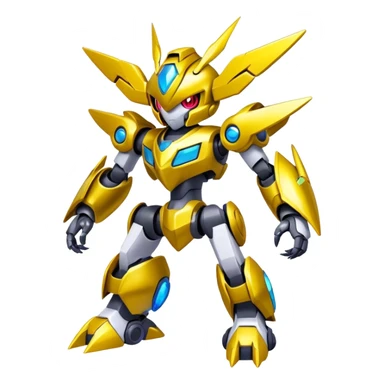 Shiny Fakemon-Pokemon-Digimon-Medabot-fusion, full body sticker
