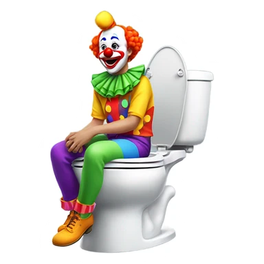 Clown sitting on toilet sticker