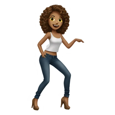 High heels dance woman brown hair sticker