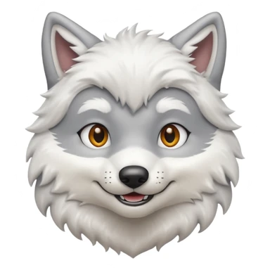snow Wolf smile, half body sticker