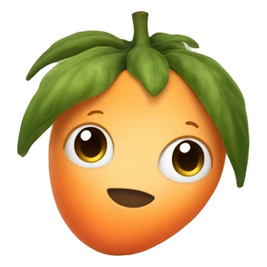 A cute papaya with hair buns  sticker