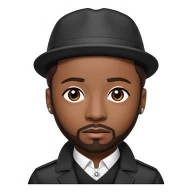 Teddy Riley with dark brown hair sticker