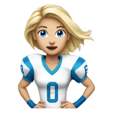 blonde football girl blue eyes running sticker