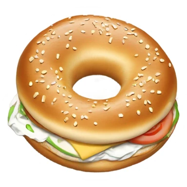 bagel sandwich with cream cheese inside  sticker