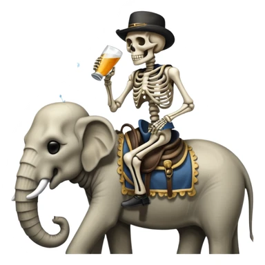 Skeleton Rider on elephant, Drinking. sticker