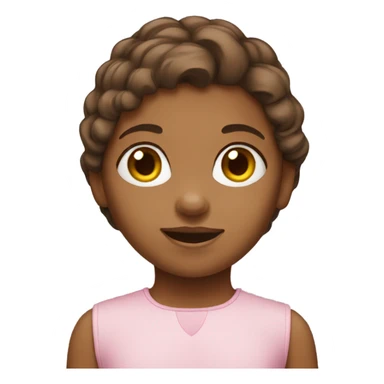 little girl brown hair sticker