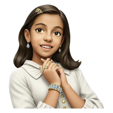 elegant girl with jewelry sticker