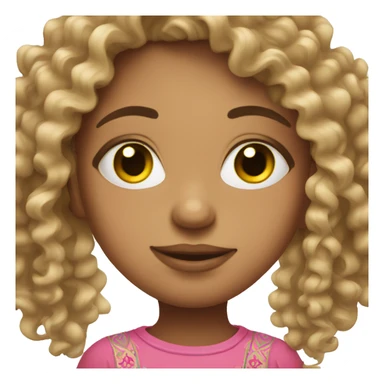 Mexican girl with curly hair and a pink nose ring  sticker