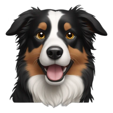 Border collie with a black mole on the nose sticker
