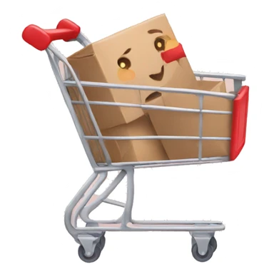 shopping cart with boxies sticker