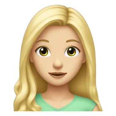 young blonde girl with long hair and light green eyes sticker