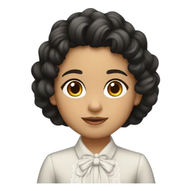 Niña morena cabello largo rizado sticker