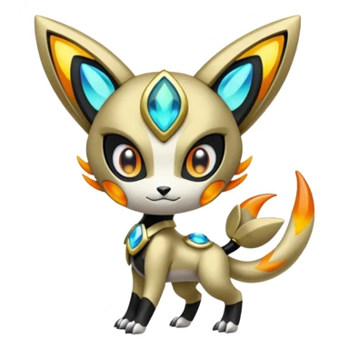 Futuristic Meloetta-Vernid-Fionbri-Protogen-Pokémon-Digimon-Fakémon-fusion-hybrid-creature sticker