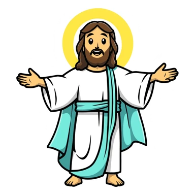 Jesus popping out  sticker