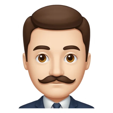 A person with a square mustache and a side part  sticker