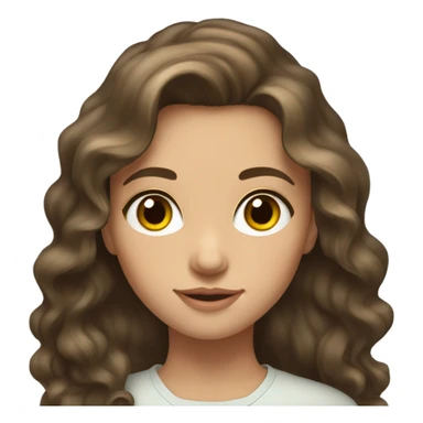 Russian brunette long wavy hair girl hazel eyes sticker