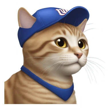 Cat wearing a New York giants hat sticker