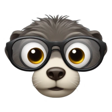 mole with giant eyes and glasses sticker