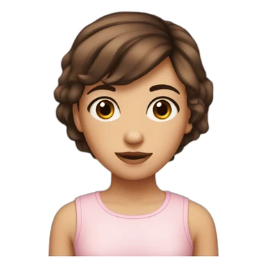 A girl with brown eyes and brider, hair very short brown sticker