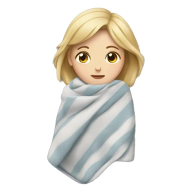 white Girl in blanket cold sticker