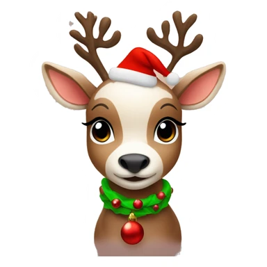Cute Little Baby reindeer, wearing a Christmas Outfit sticker
