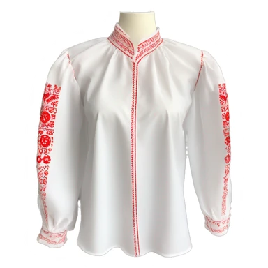 Blouse 👚 vyshyvanka, white with red embodiary on sleeves sticker