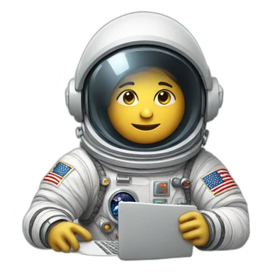 Astronaut with a computer sticker