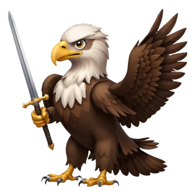eagle with sword strapped to his front sticker